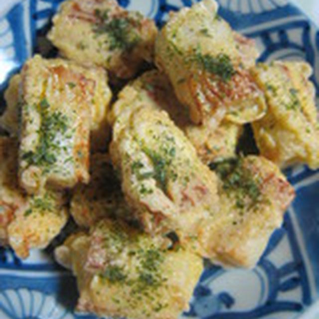 「明太子とチーズの竹輪の揚げ物」