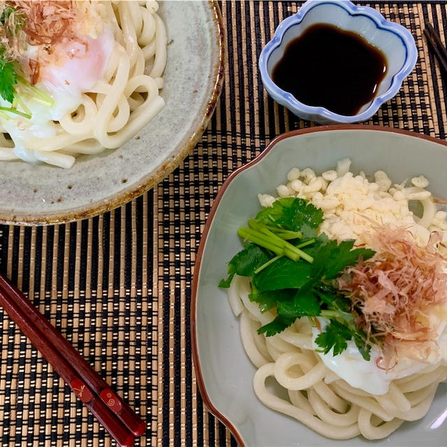 すぐ作れる☆旬の三つ葉のたぬき釜玉うどん