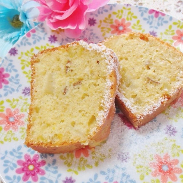 簡単☆でおやつにＨМでりんごとさつま芋のケーキ