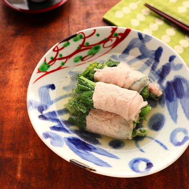 【掲載】豚肉で巻いてボリュームアップ♡肉巻き菜の花のさっと煮