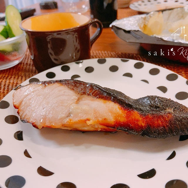 ハマチの麹漬け焼き♡スナップエンドウときのこレシピ