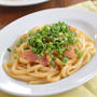 ベーコンオイル和えうどん。【温うどんに和えるだけ・冷凍うどんアレンジ】