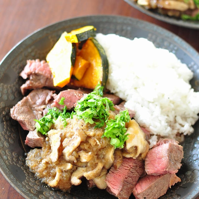 50代もしっかり肉食宣言【アメリカンビーフの和風おろしきのこソース】とインスタライブ中に頂いたご質問にお答えしました