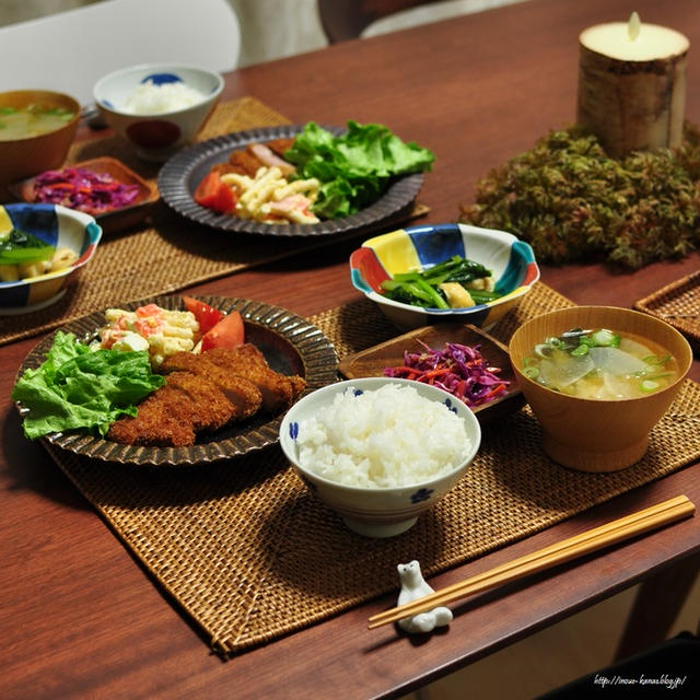 ヒレカツとマカロニサラダの献立（酔っぱらって作る晩ごはん）