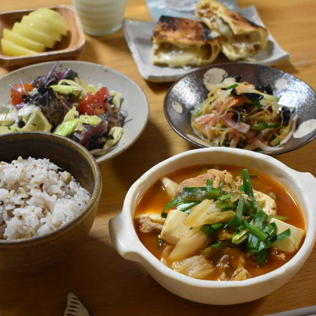 練習オフ日の晩ごはんと朝ごはん
