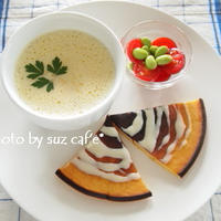 チーズケーキ風パンケーキ　de　おひとり様朝食。。。
