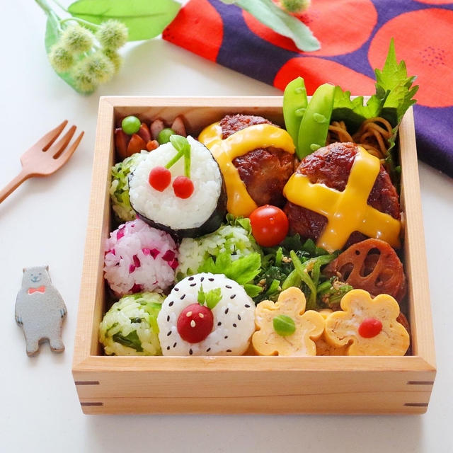 旦那が大好きなハンバーグ弁当＊