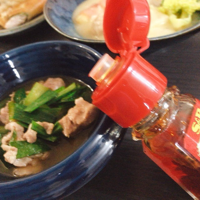 ヒット！豚ニラつけだれそうめん〜！