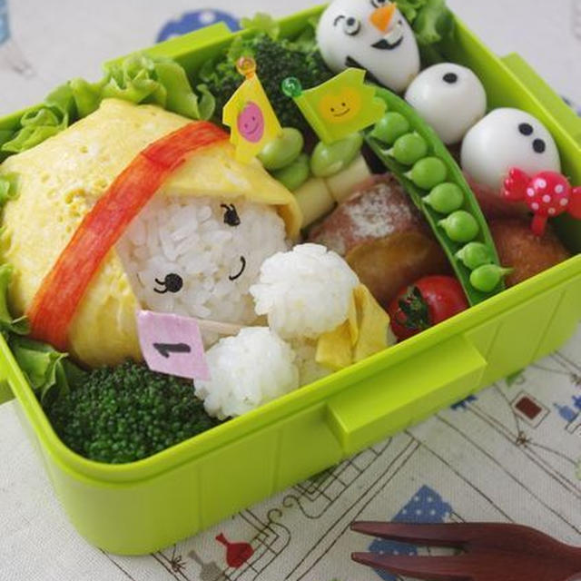 エルサとオラフの運動会キャラ弁～アナと雪の女王～