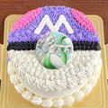 【ポケモンのケーキ】ミュウツーが飛び出すマスターボールのケーキ☆