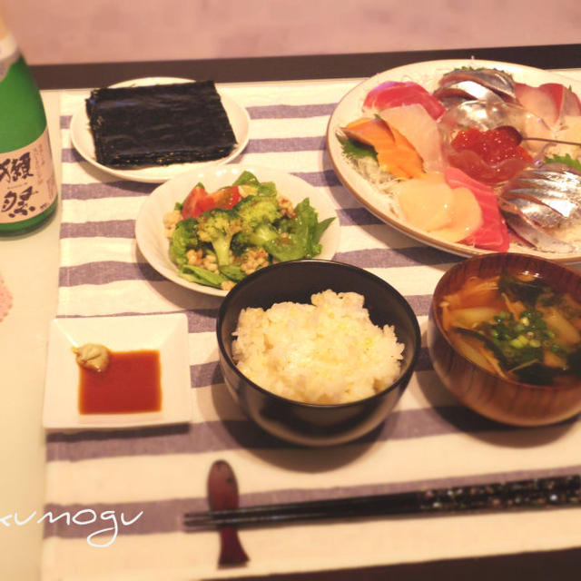 お刺身＆野菜の手巻き寿司＊