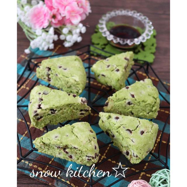 抹茶とチョコチップの豆乳米粉スコーン☆ ＆フーディストノートでレシピ紹介♪