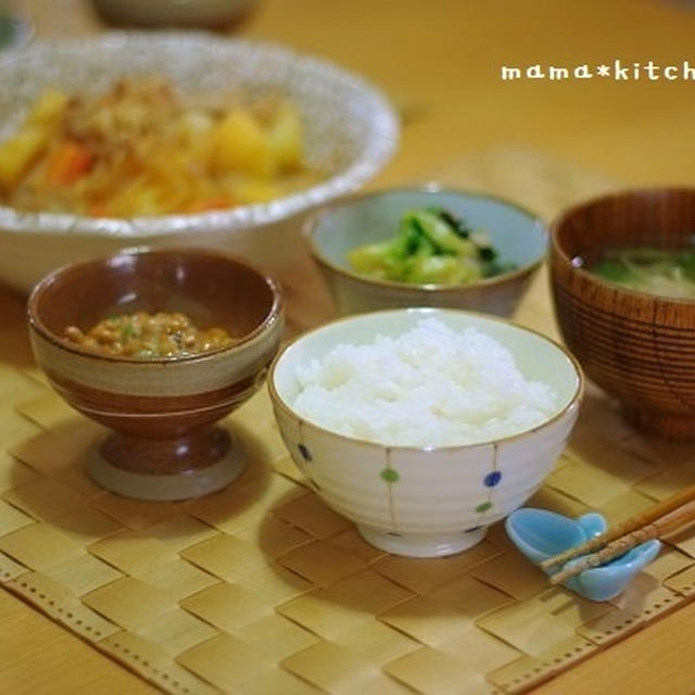 豚じゃがと、レタスと海苔の中華和え