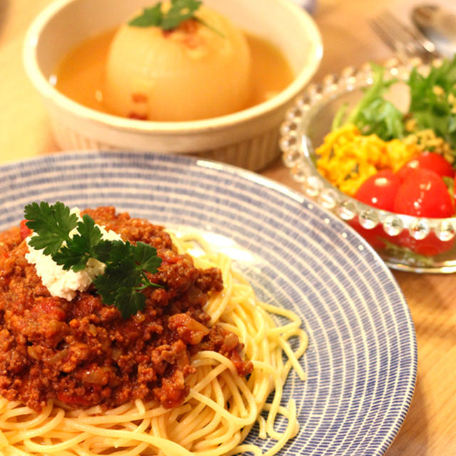 自家製ミートソースでパスタのお夕飯