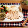 ワンプレート夕食☆鶏ムネ肉の蒸し鶏♪香味タレ
