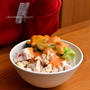 撮影の残りでまかない丼？の晩ご飯。と、人生初のマラソン大会♪