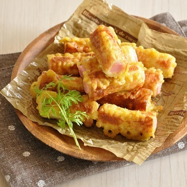 ストックおかず☆ちくわと魚肉ソーセージのカレー揚げと、掲載のお知らせ