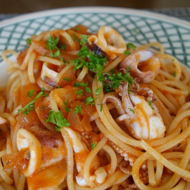ひいかのトマトソースパスタ＆煮物