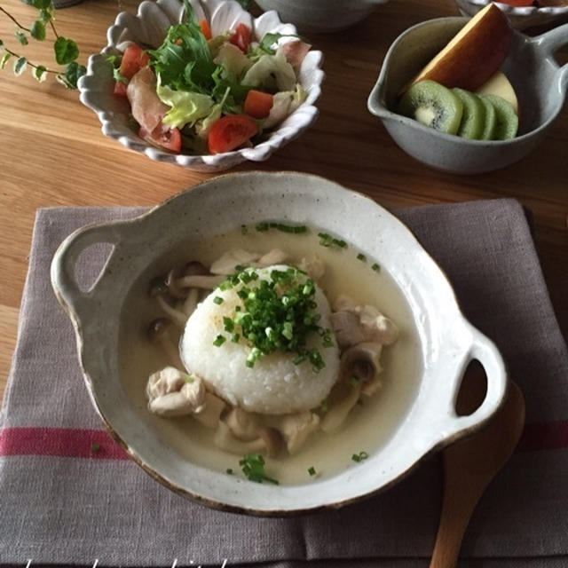 夜食にもオススメ！定番、鶏だし茶漬けde朝ごはんとお弁当♪