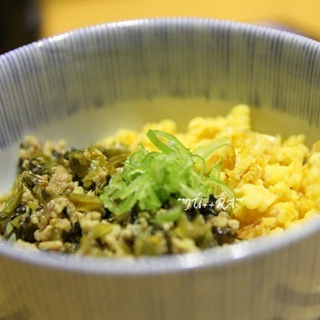 かなみにぃさんの＊ガーリック高菜そぼろ丼＊つくれぽ♪