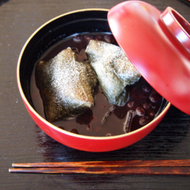 蓬玄米餅で「おしるこ」