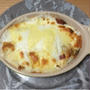 ロスティでつくるミートポテトグラタンがめちゃうま(^｡^)手作りホワイトソースと一緒に焼きます