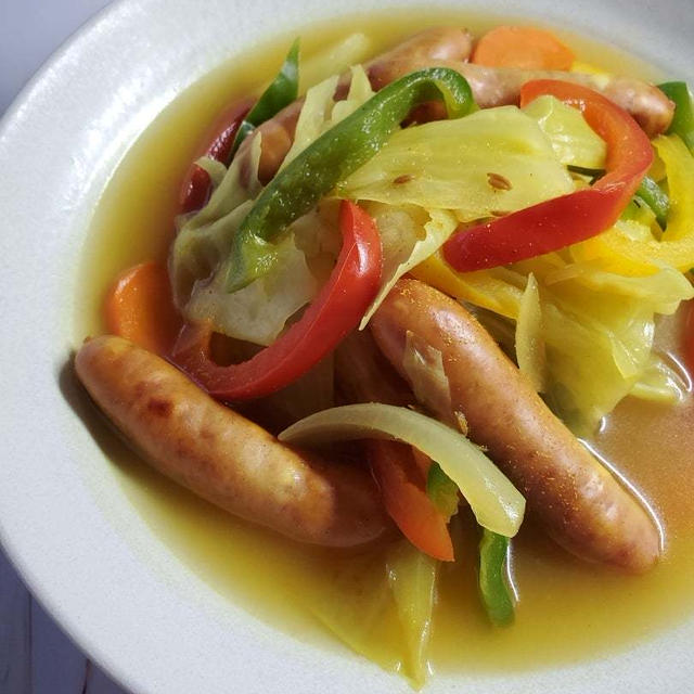【カレーパウダー、クミンシード】キャベツと根菜の簡単スープカレー