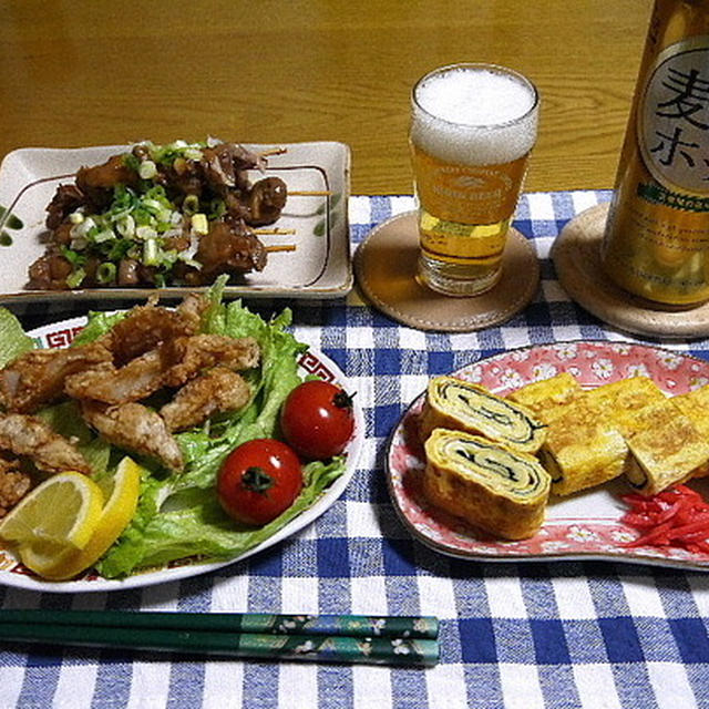 【晩酌】どて焼き・鶏軟骨から揚げ・赤貝お造り…