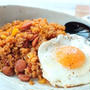昼カフェ★簡単☆ピザソースＤＥピリ辛ジャンバラヤランチ（レシピ）　　