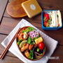 長男の部活弁当＊わっぱ＊サケご飯とミックスサンド（笑）