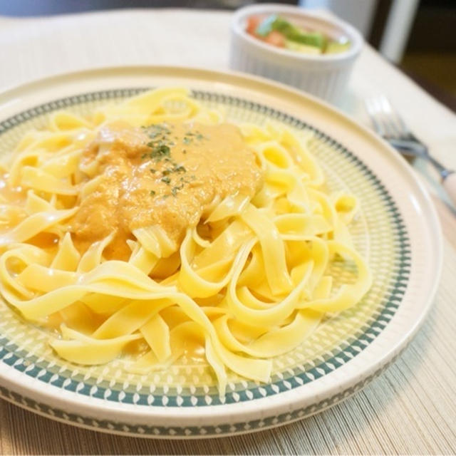 うにのクリームパスタと記念日☆