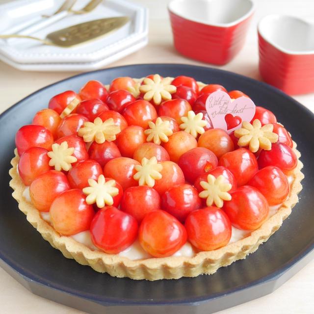 ふるさと納税のさくらんぼたっぷり♡手抜きタルト