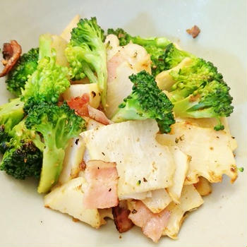 たけのことブロッコリーのカレー風味♪調理したたけのこを冷凍保存☆