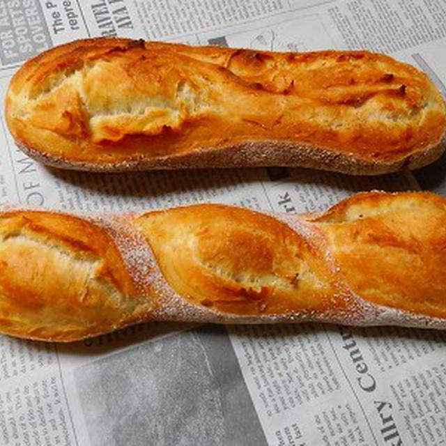 フランスパン焼けたがクープの入れ方を練習しないと～