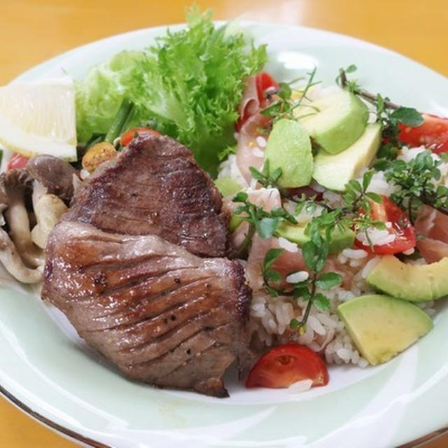 クレソンご飯にタン塩ランチ～