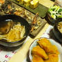 もずく天ぷら・だし巻き玉子・かぼちゃ煮・きのこのお味噌汁・ブロッコリー