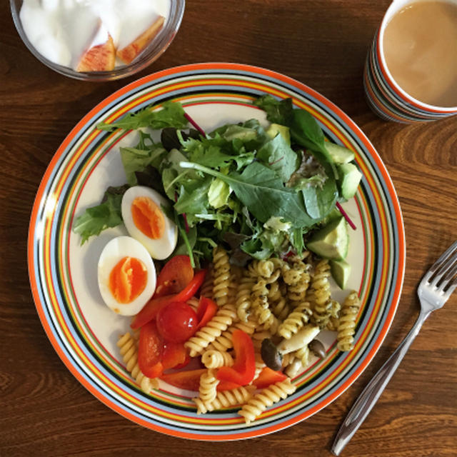 ショートパスタで朝ごはん