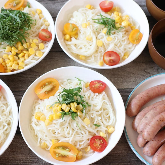 9月1日の3食ごはん /冷や麦の朝ごはん // ダイエット弁当 // デミグラスポークで晩ごはん