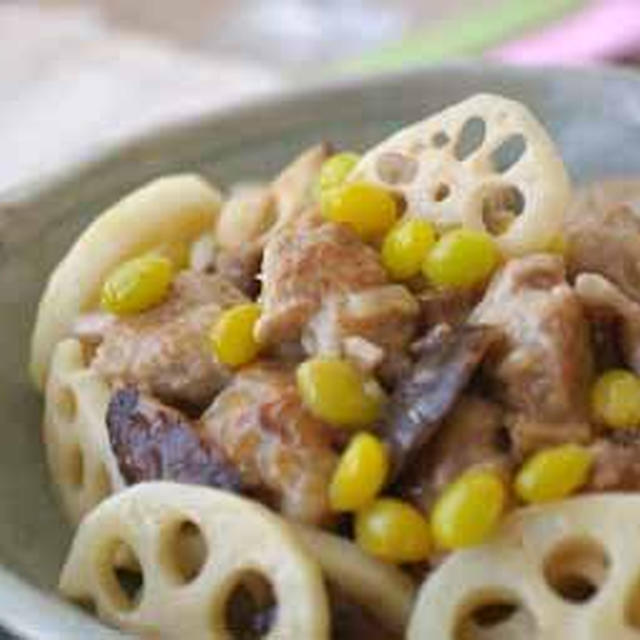 豚肉と蓮根の黒酢炒め