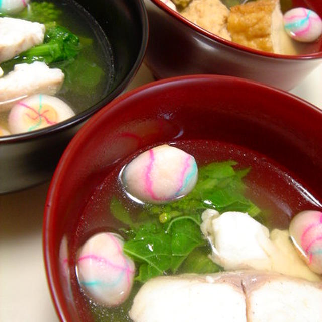 菜の花と鯛で、春のお吸いもの