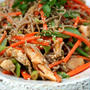 Soba Noodle Salad with Peanut Butter Dressingそばと鶏肉のサラダ、ピーナッツバタードレッシングあえ