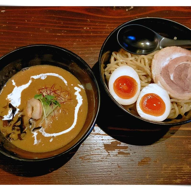 濃厚海老味噌つけ麺＋玉子かけご飯50円「らーめん玉彦」@板橋駅前