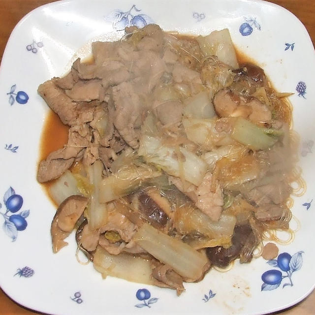 豚バラと白菜のオイスター炒め＆鯛と牛蒡の炊き合わせ
