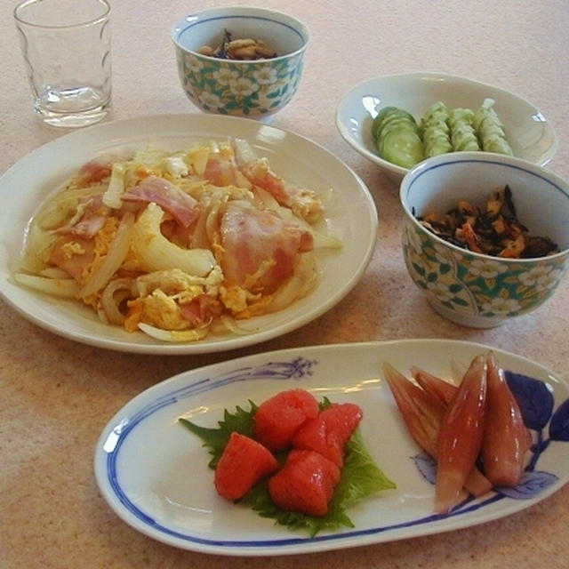 玉葱とベーコン炒め