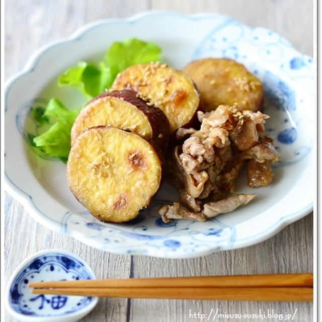 お弁当のおかずにオススメ・豚肉とさつま芋の照り焼き【作りおきレシピ】