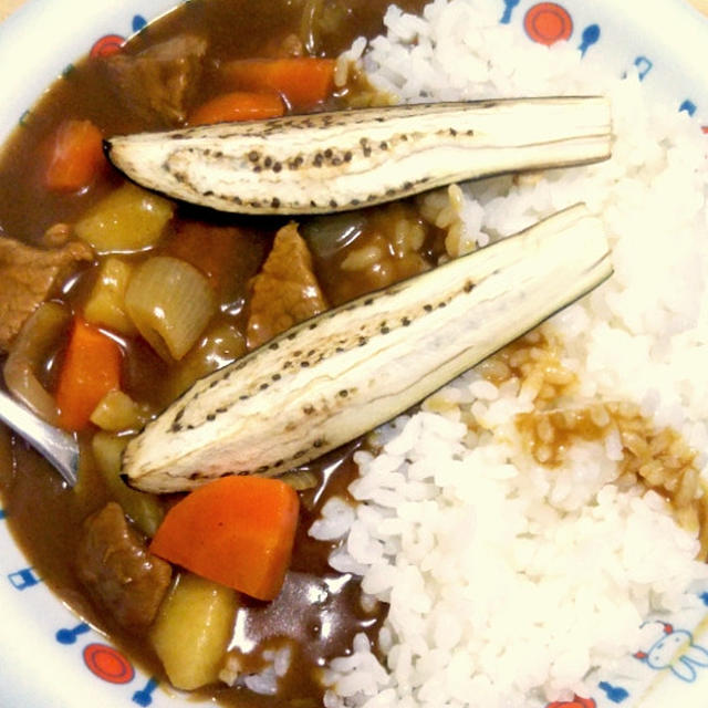夕飯☆焼きナスカレーライス