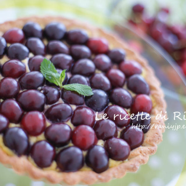 Crostata integrale di ciliegie ♡サクランボの全粒粉タルトで誕生日♪