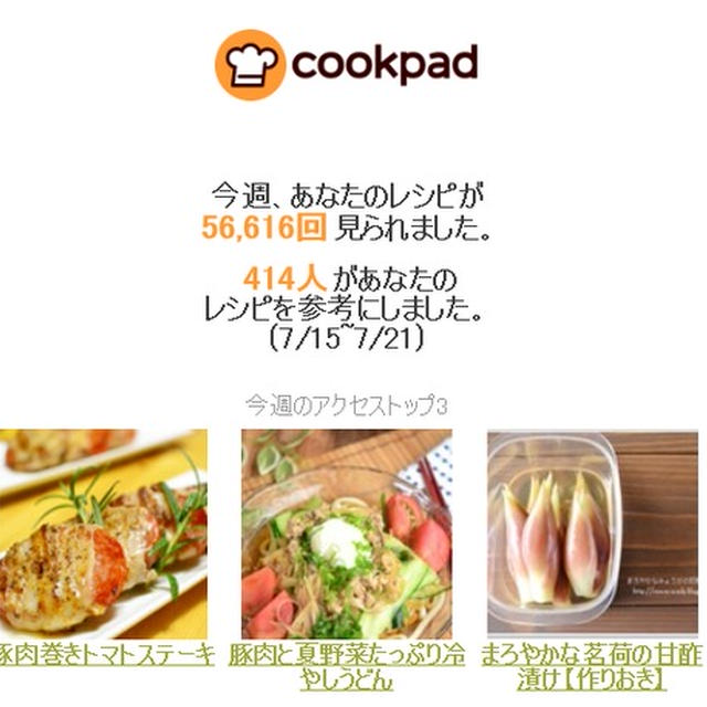 クックパッドさん週間レポート