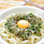 ジャコたっぷり☆ネギ塩うどん♫卵を絡めて～✿