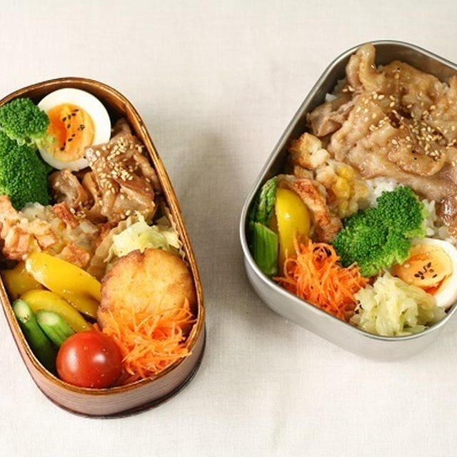 豚丼弁当とおかずだけ弁当